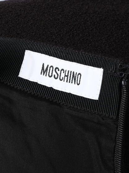 Excellent Moschino Black Wool Pencil Skirt Size M