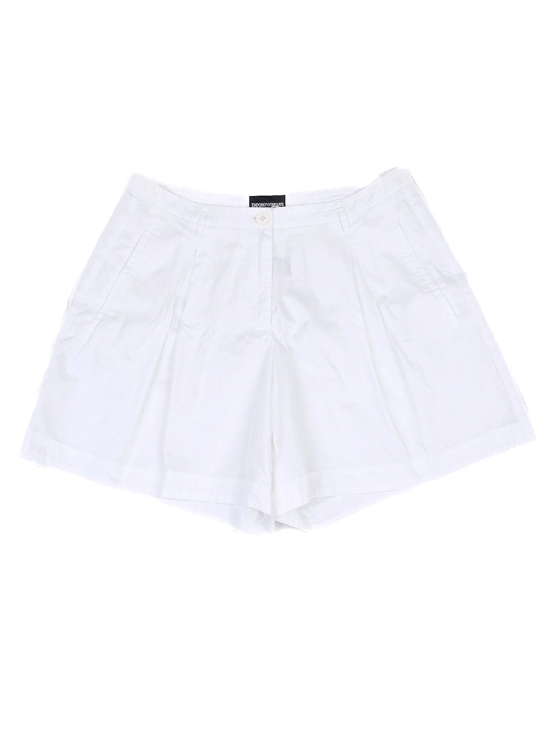 excellent emporio armani white cotton shorts size m for women