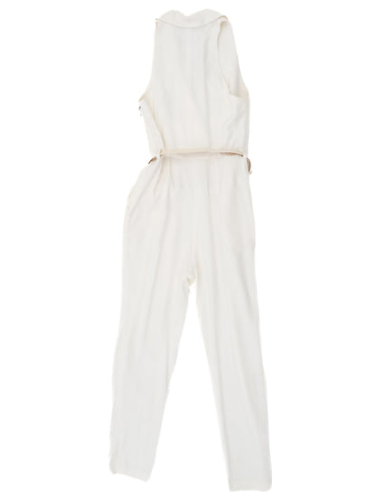 Excellent Elisabetta Franchi White Sleeveless Jumpsuit Size L
