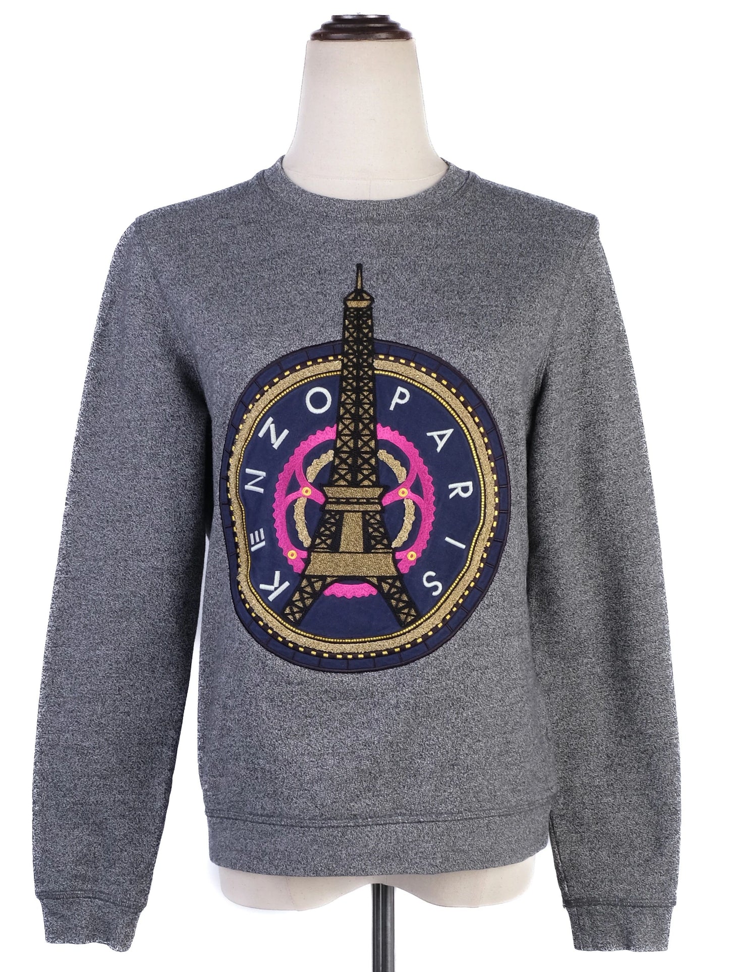 excellent kenzo paris gray cotton sweatshirt size m women's