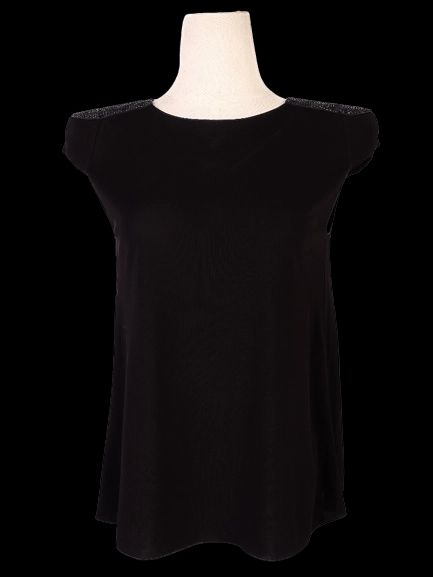 new armani collezioni black sleeveless top size s with embellishments