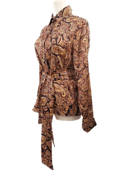 Excellent Liu Jo Paisley Blouse Size XS with Tie Belt