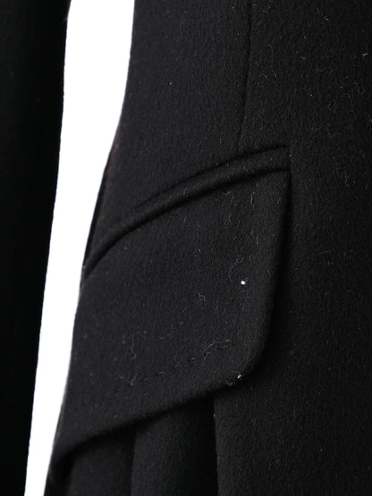Excellent Escada Black Wool Coat Size M Long Sleeve Tailored Fit