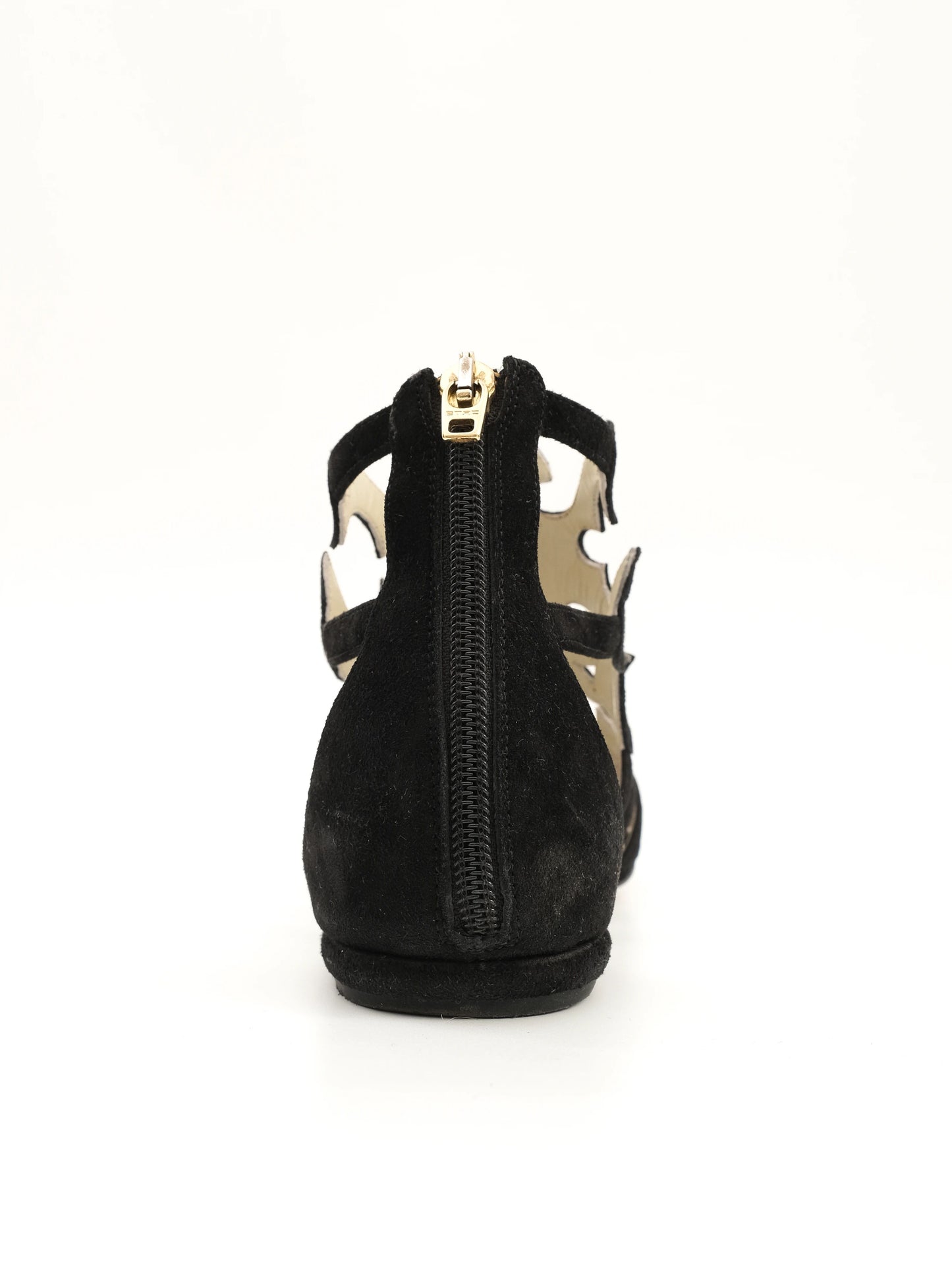 excellent etro black leather sandals with cut-out design size 38