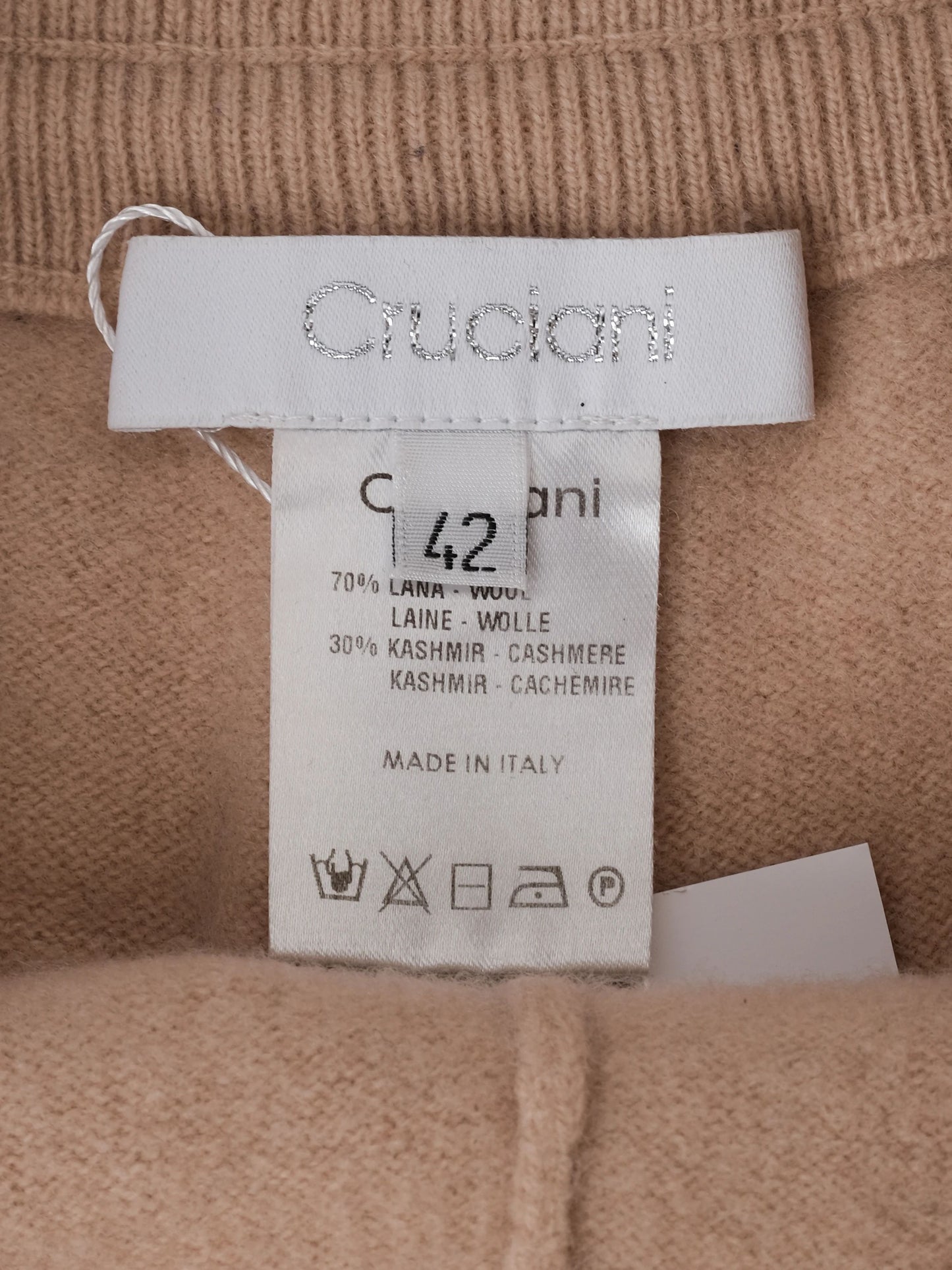 excellent cruciani orange wool hoodie sweatshirt size l