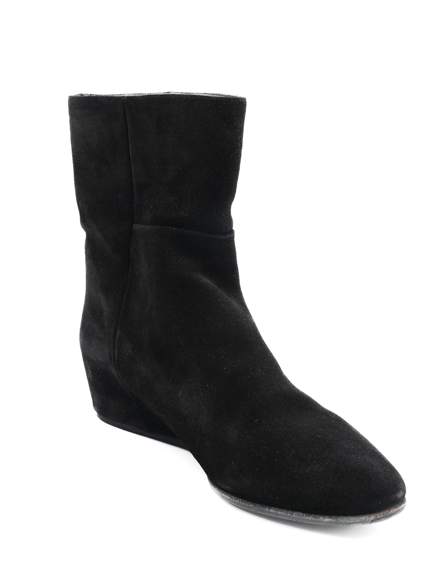 jimmy choo black leather wedge boots size 39 women excellent condition