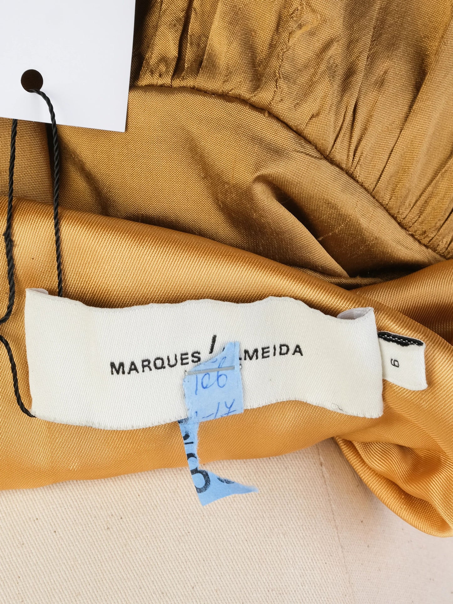 excellent marques'almeida orange silk skirt size m