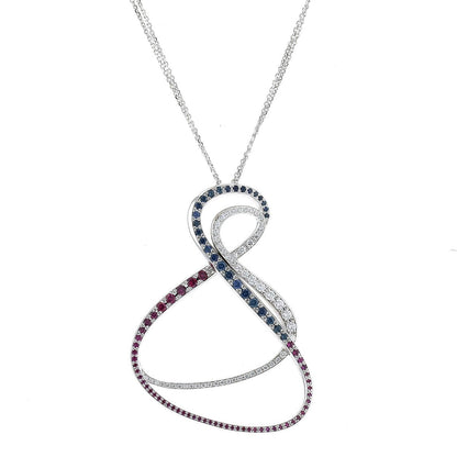 Giorgio Visconti diamonds, sapphires, rubies and gold necklace
