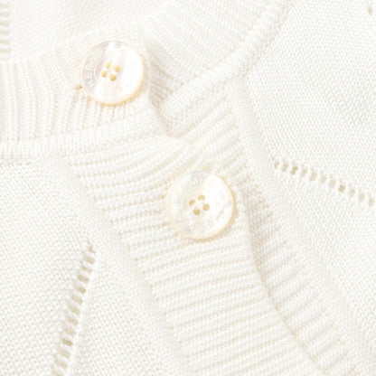 Hermes H Lift Serie Button Cardigan White Rayon Cotton 2e 2710da