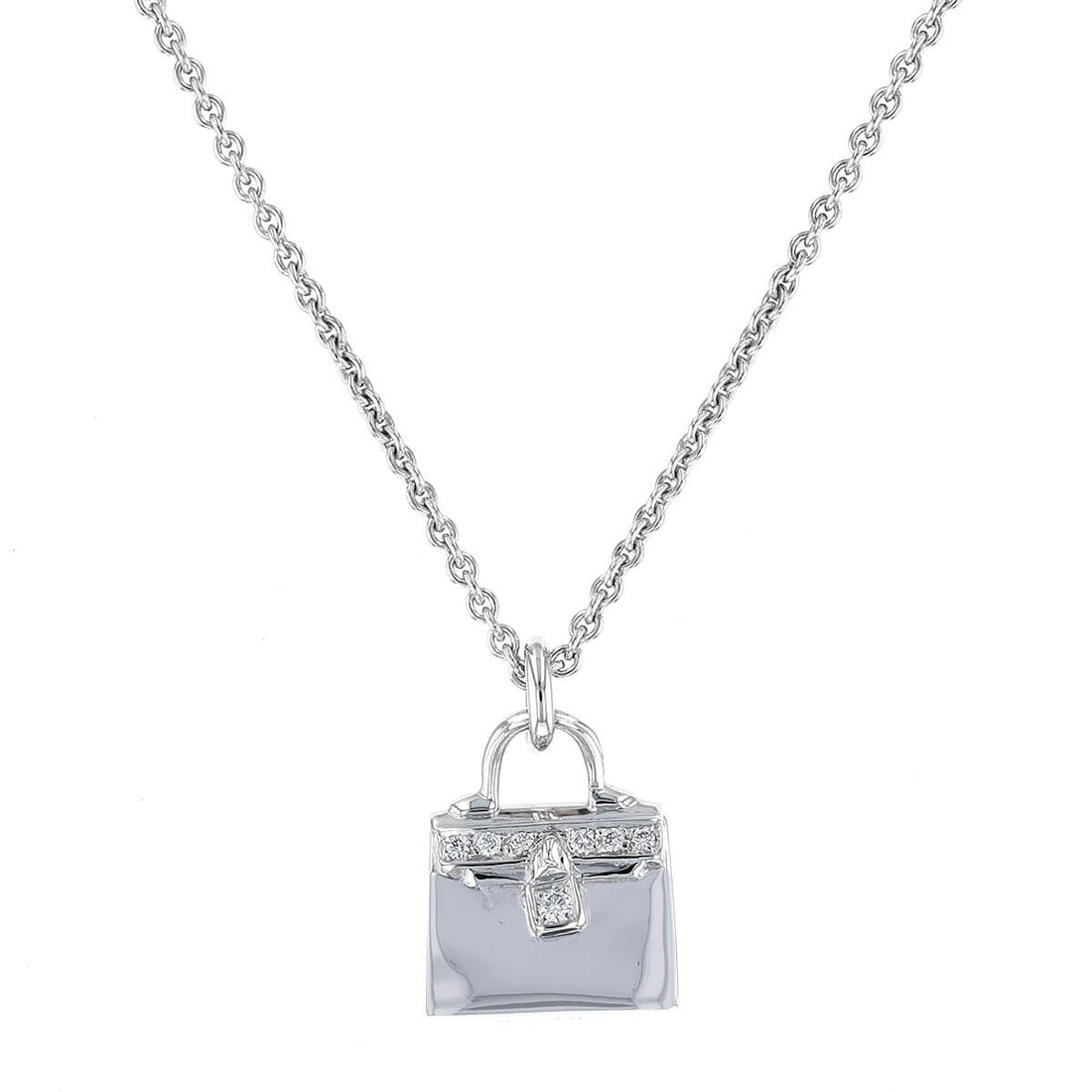 Hermes Amulette Birkin diamonds and gold pendant