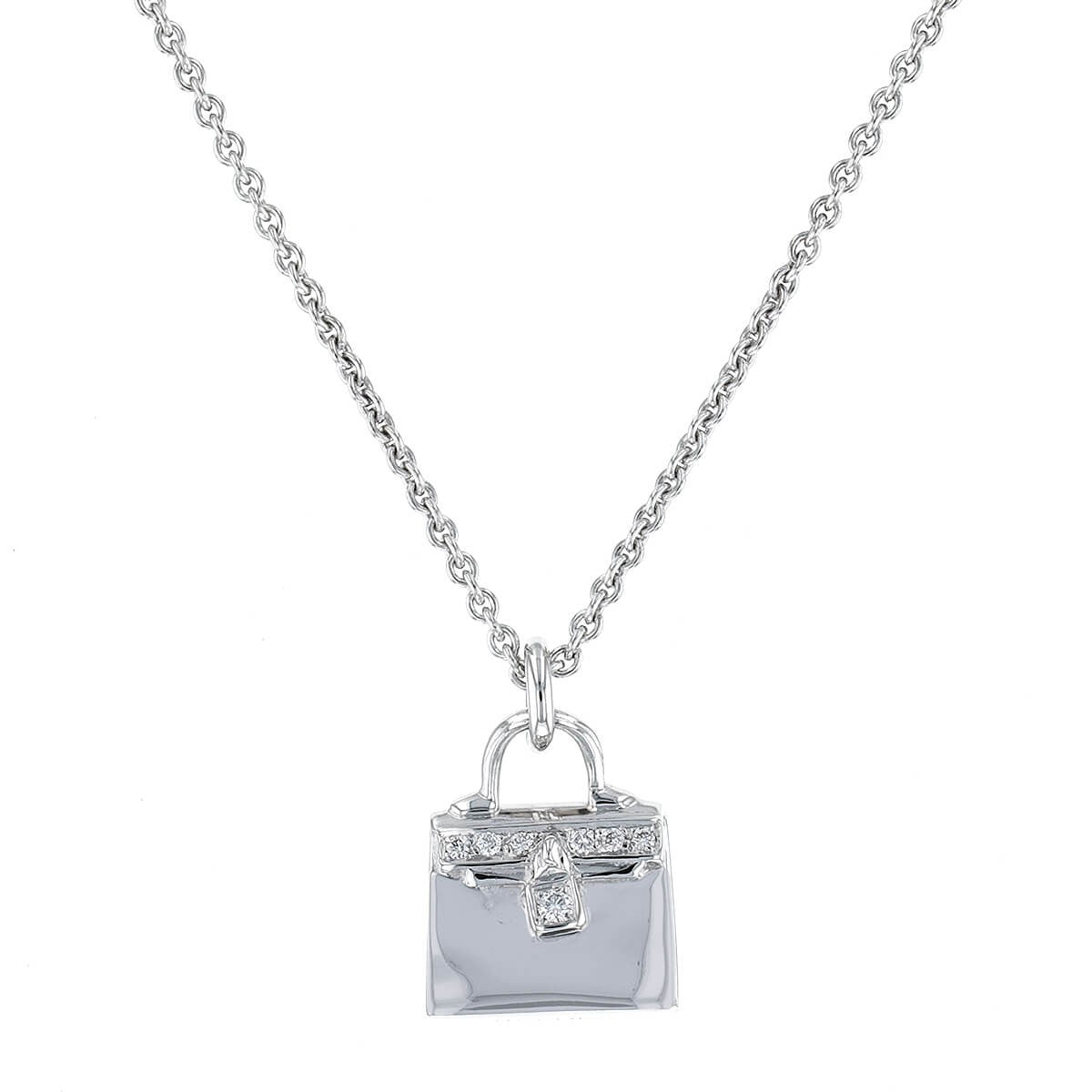 Hermes Amulette Birkin diamonds and gold pendant