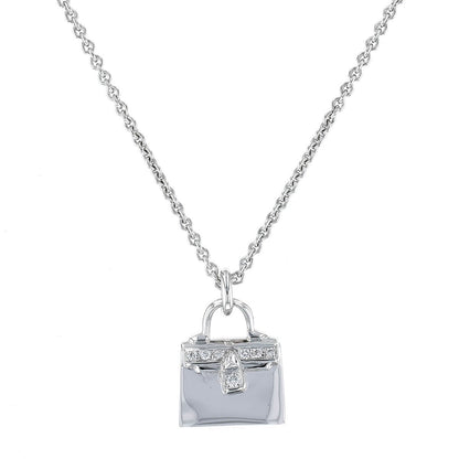Hermes Amulette Birkin diamonds and gold pendant