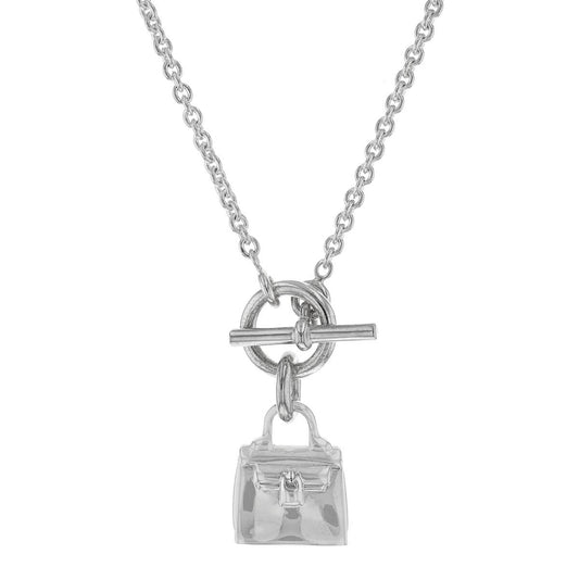 Hermes Amulettes Kelly silver necklace
