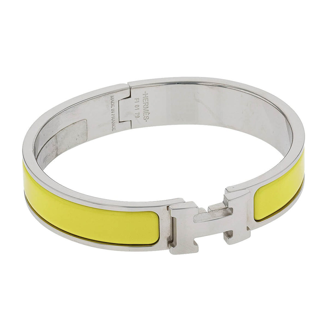 Hermes Clic H stainless steel and enamel bracelet
