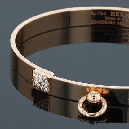 Hermes Collier de Chien diamonds and gold bracelet