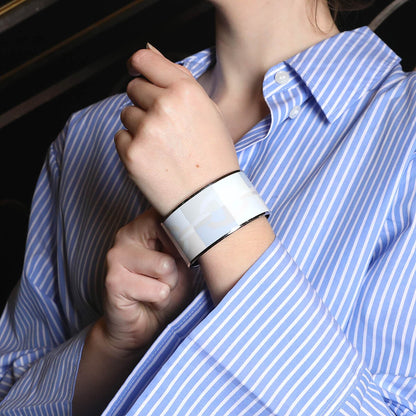 Hermes enamel and stainless steel bracelet