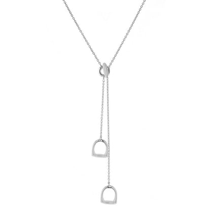 Hermes Etrier gold necklace