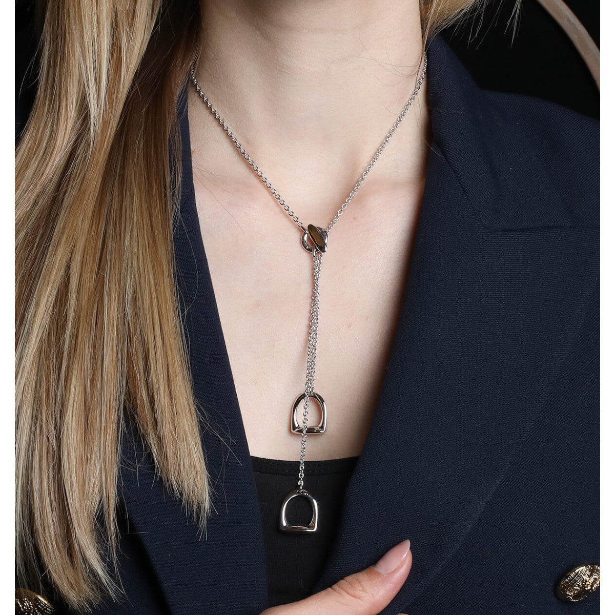hermes etrier gold necklace