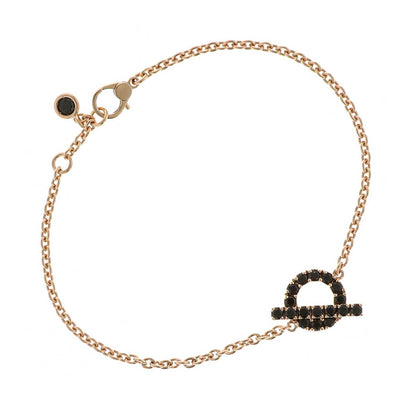 Hermes Finesse black spinels and gold bracelet
