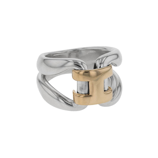 Hermes History silver and gold ring