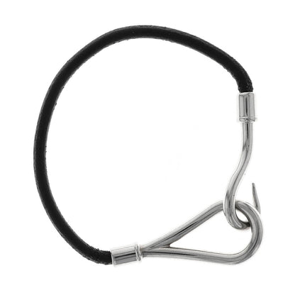 Hermes Jumbo leather and stainless steel bracelet