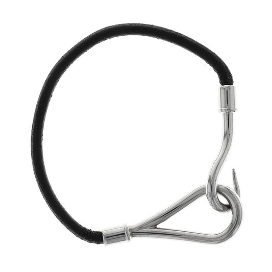 Hermes Jumbo leather and stainless steel bracelet