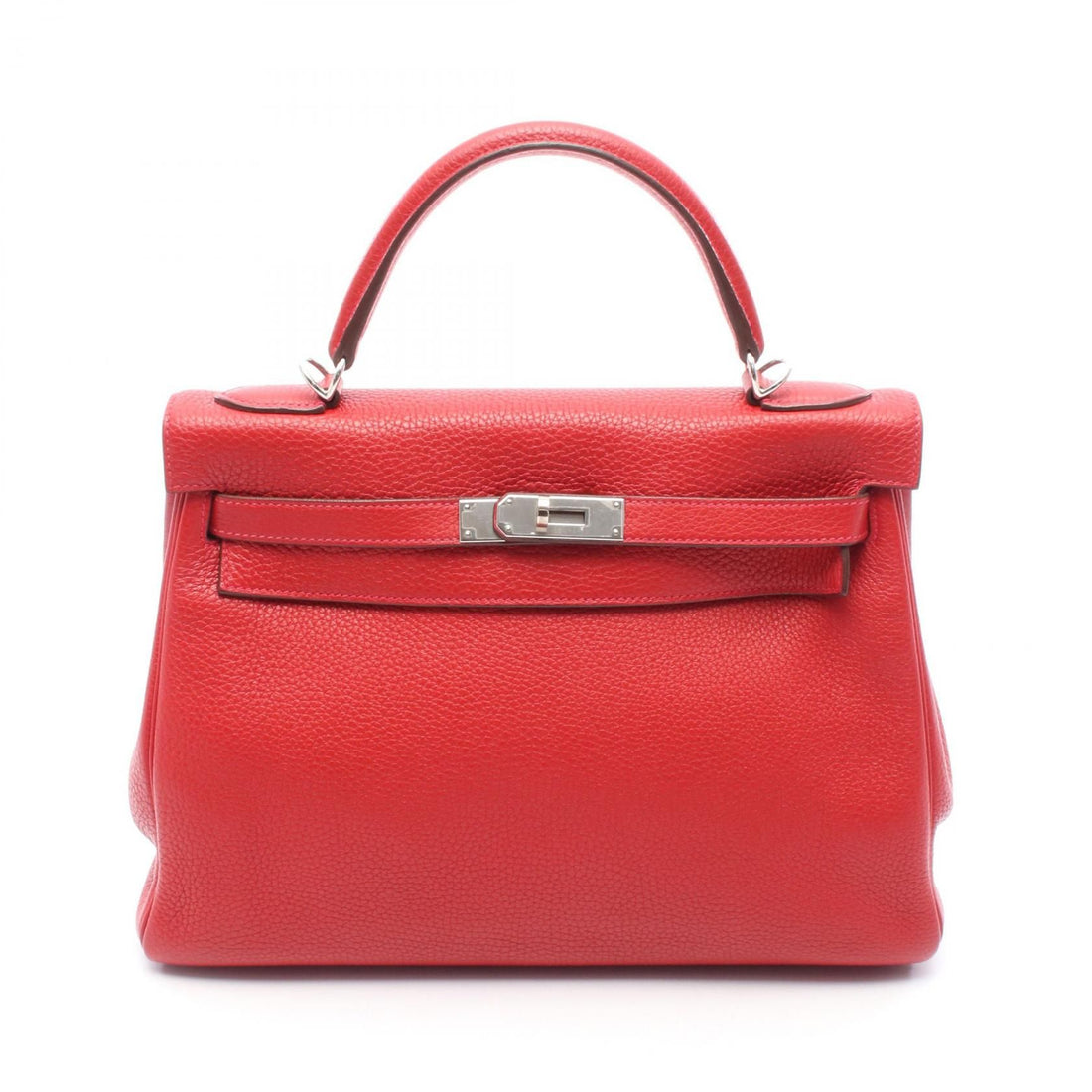 Hermes Kelly 32 Handbag Vermillon Red Leather Taurillon Clemence