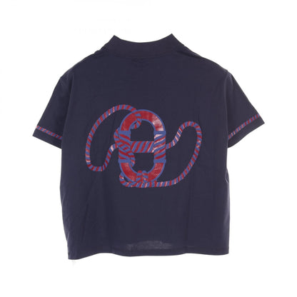 Hermes Kanoe T-shirt Navy Red Cotton 3e 4621dl