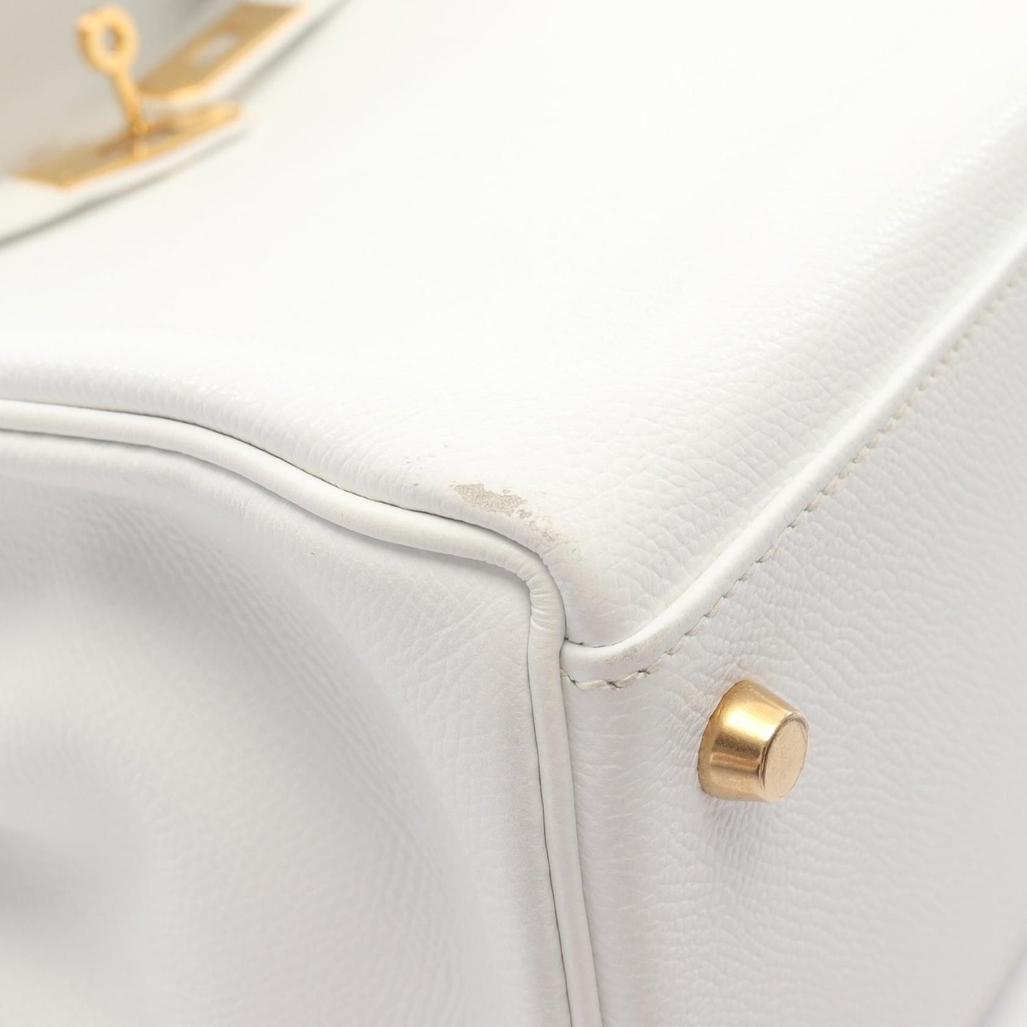 Hermes Kelly 35 Handbag White Leather Epsom
