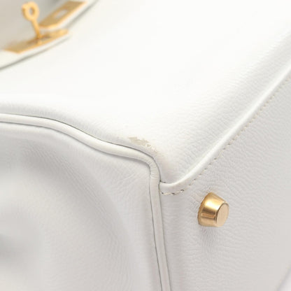 Hermes Kelly 35 Handbag White Leather Epsom