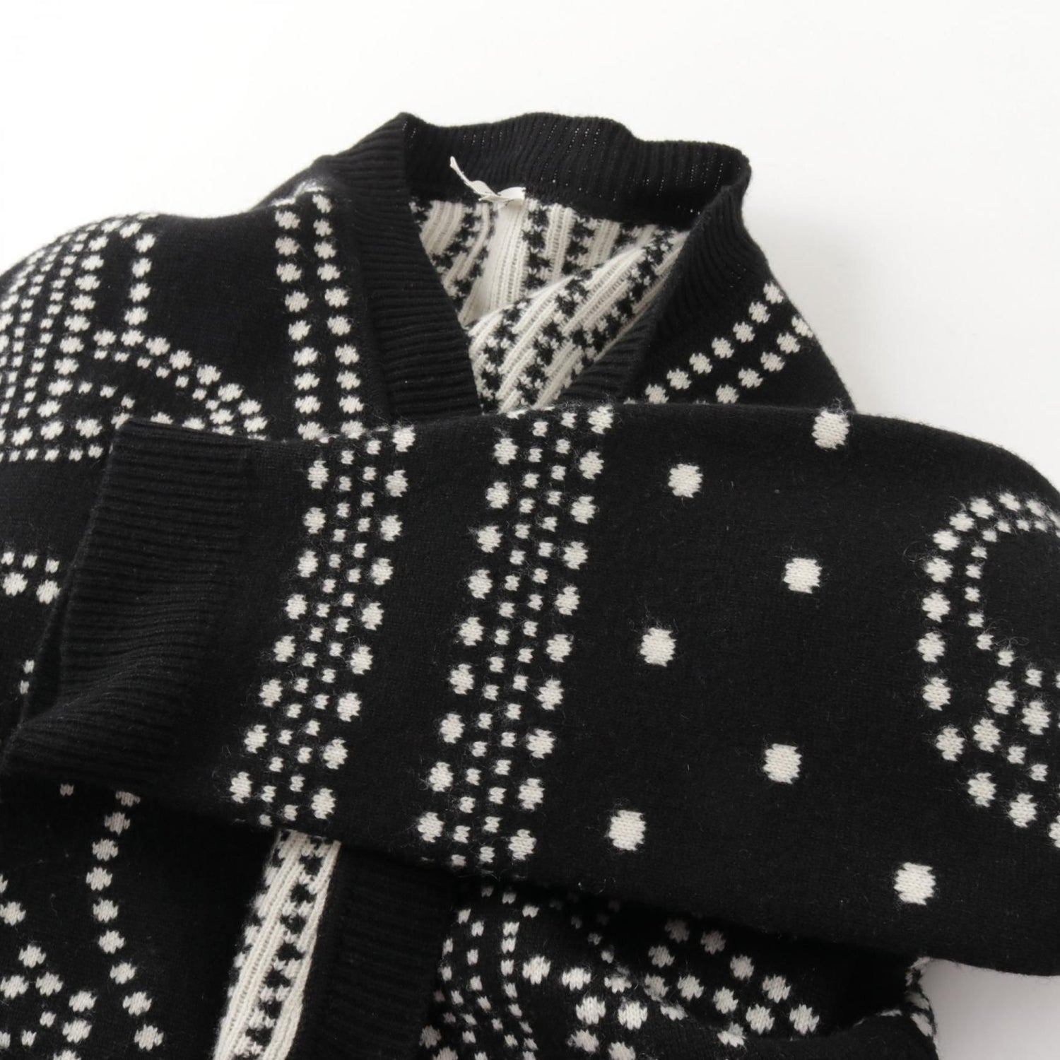 Hermes Brides De Gala Cardigan White Black White Cashmere Cotton 3e 2711d 8