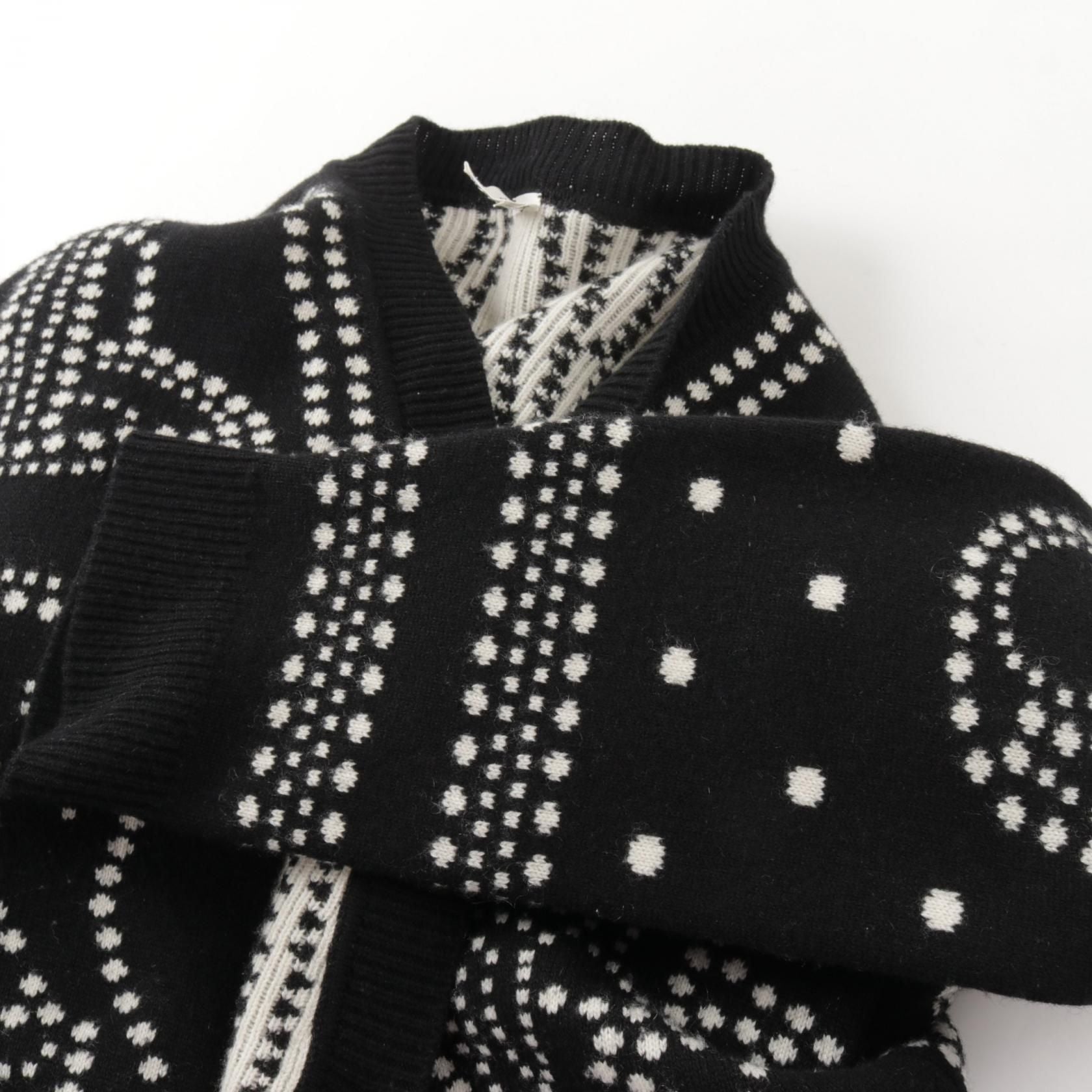 Hermes Brides De Gala Cardigan White Black White Cashmere Cotton 3e 2711d 8
