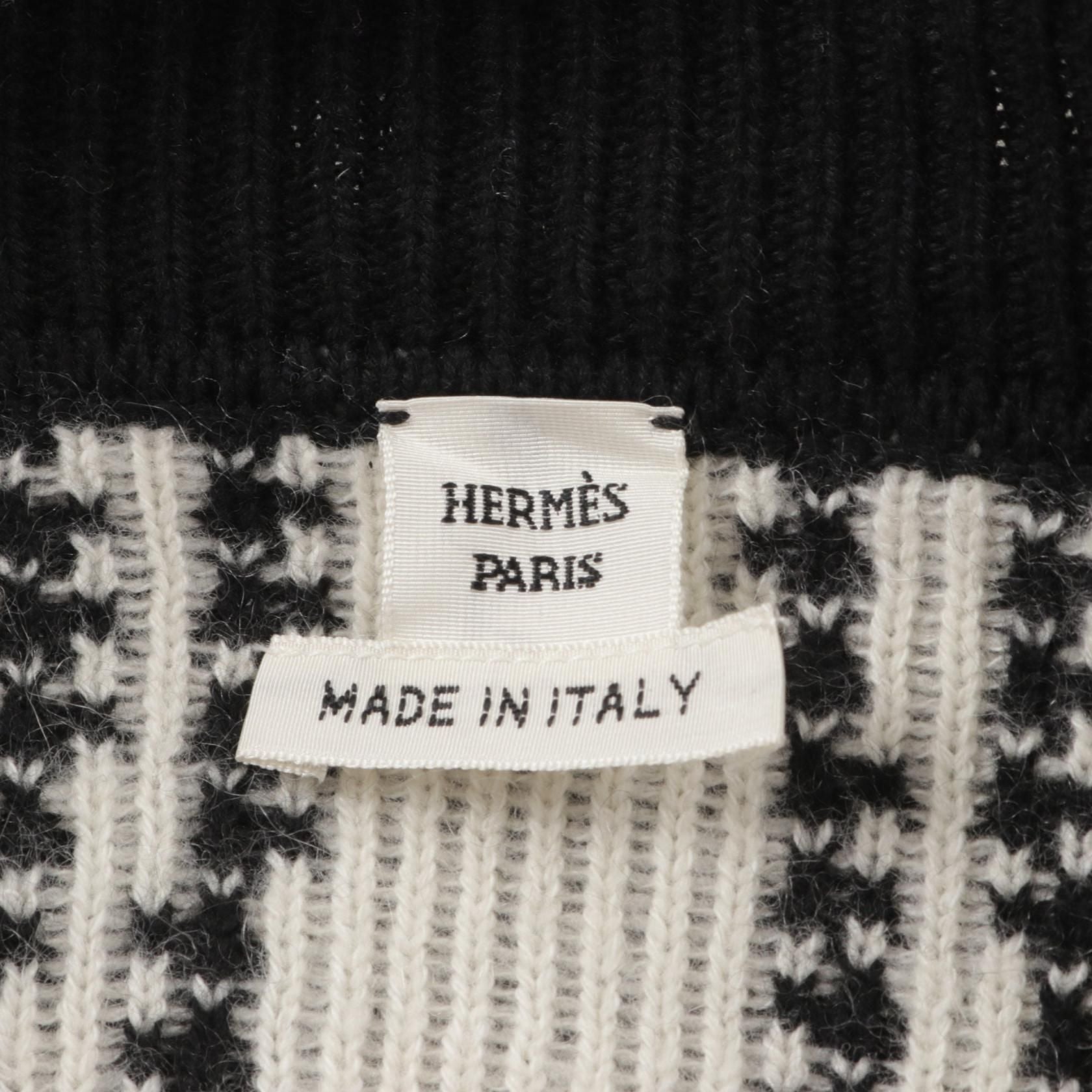 Hermes Brides De Gala Cardigan White Black White Cashmere Cotton 3e 2711d 8