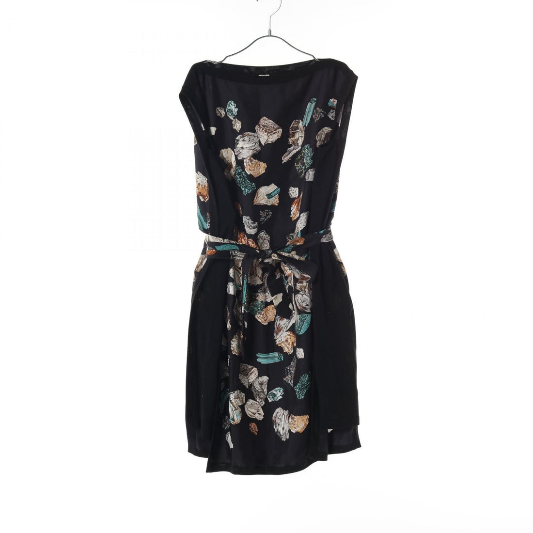 Hermes Twillaine Dress Silk Wool Silk Black Multicolor 36
