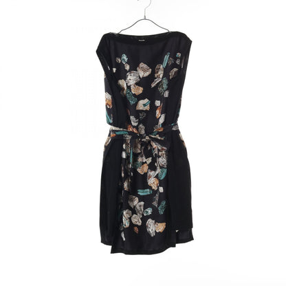 Hermes Twillaine Dress Silk Wool Silk Black Multicolor 36