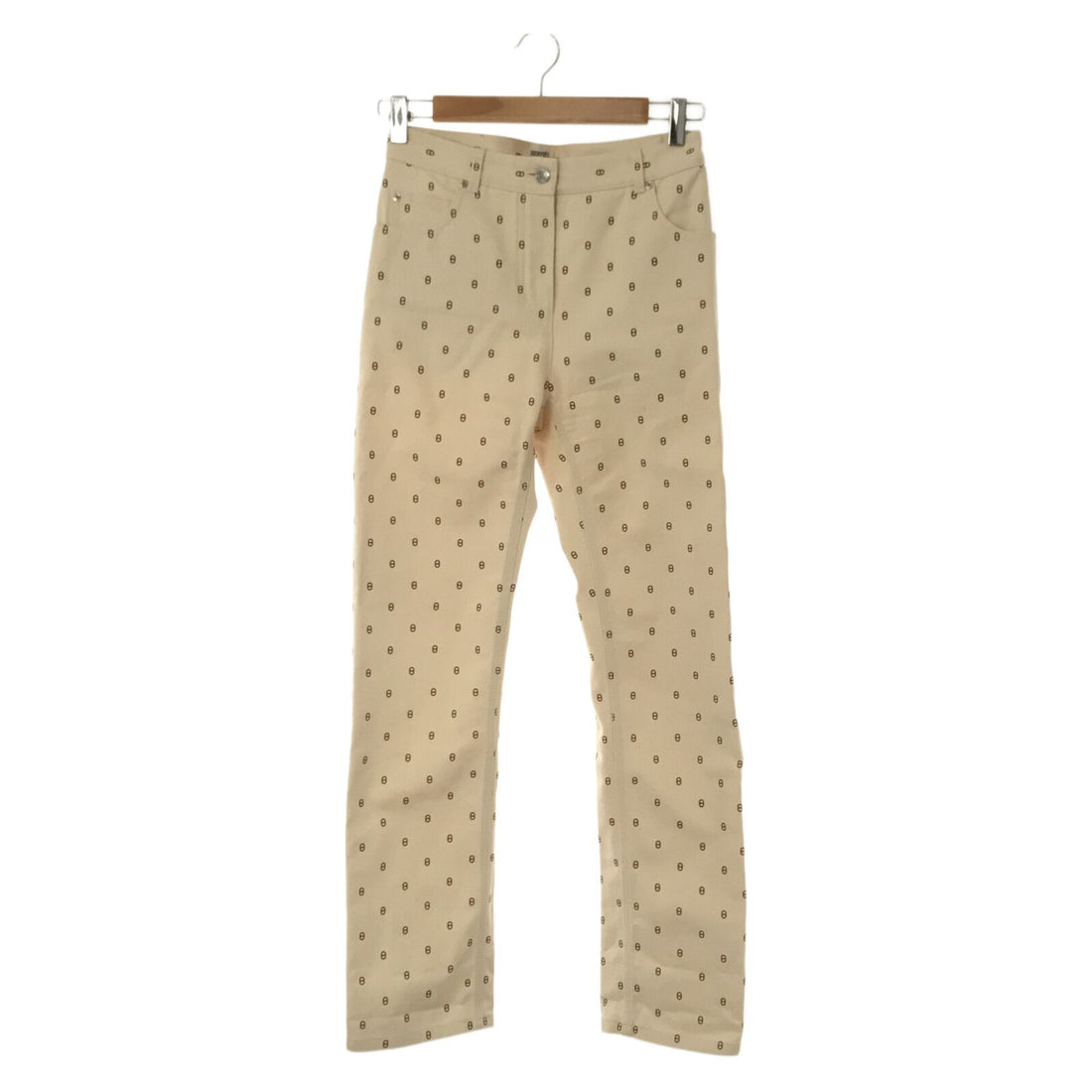 Hermes Denim Pants Roulis Patterned Cotton White  