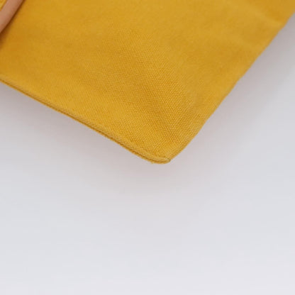 Hermes Clutch Bag Canvas Yellow Auth