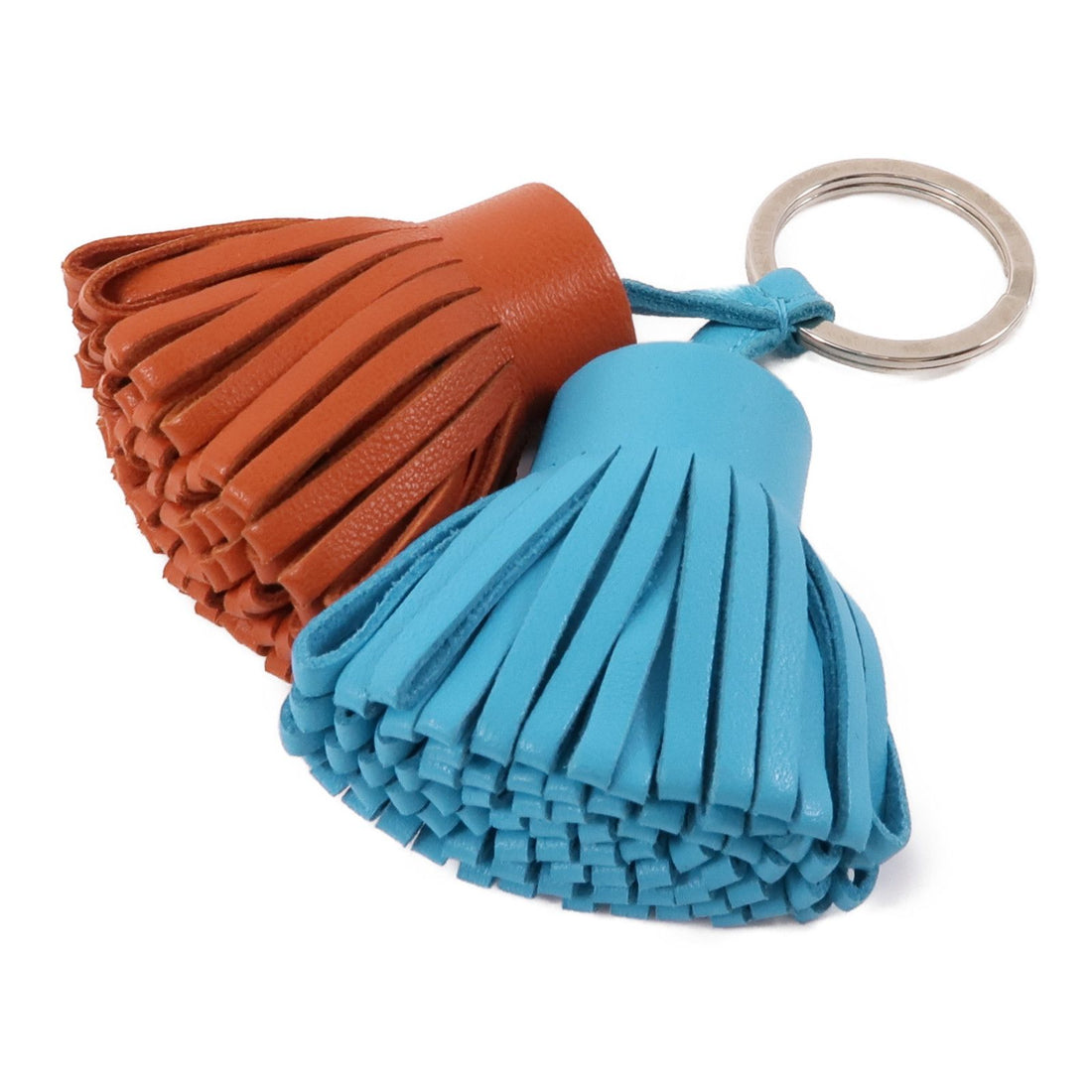Hermes Swift Leather Duo Carmen Charm Silver Hanging Decoration Palm Color/indigo Color Charm Blue Brown Blue/brown Ca