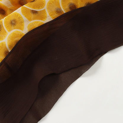 Hermes Blouse Silk Shirts Tops Orange Black Beige Orange 42