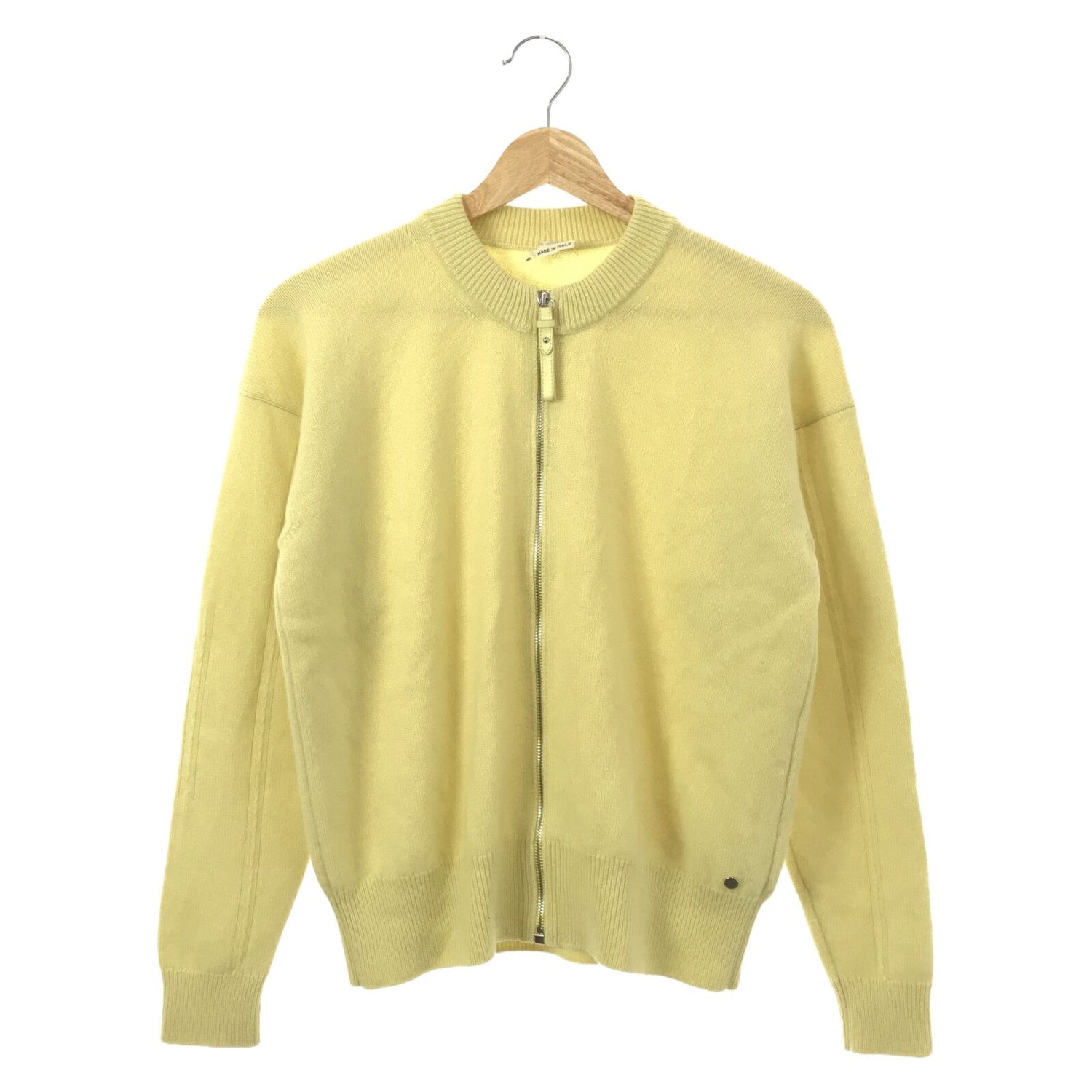 Hermes Yellow Cashmere Cardigan 34