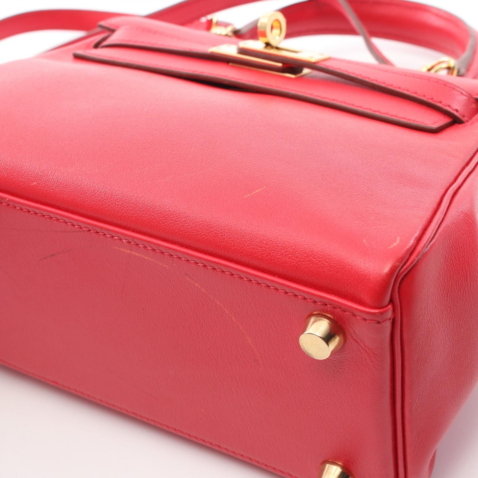 Hermes Mini Kelly Crossbody Hand Bag D Gulliver Leather Red Ghw