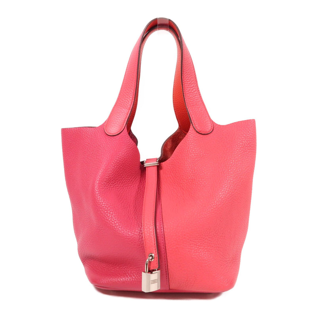Hermes Clemence Leather Picotin Mm Ginpaku Handmade Bag Rose Extreme Pink Extreme Rose/rough D Taurillon Clemen