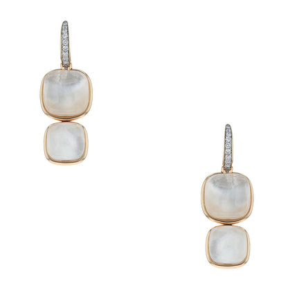 Pomellato Nudo mother of pearl, topazes, diamonds and gold earrings
