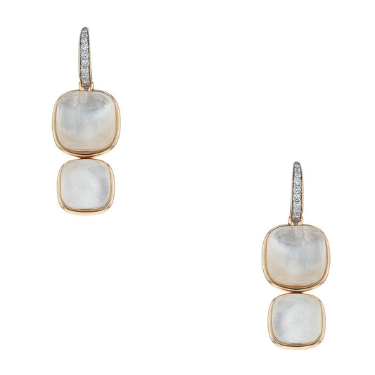 Pomellato Nudo mother of pearl, topazes, diamonds and gold earrings