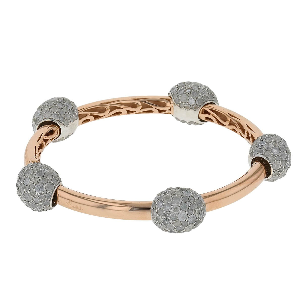 pomellato tango diamonds, gold and silver bracelet