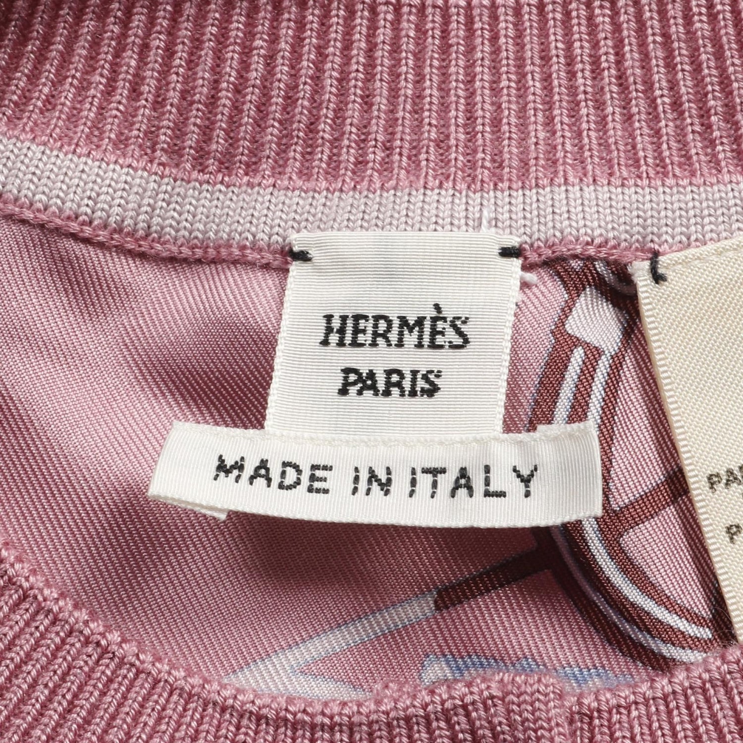 Hermes Twill Laine Exlibris Cardigan Pink Bordeaux Silk Cashmere Silk 3e 2802d 7