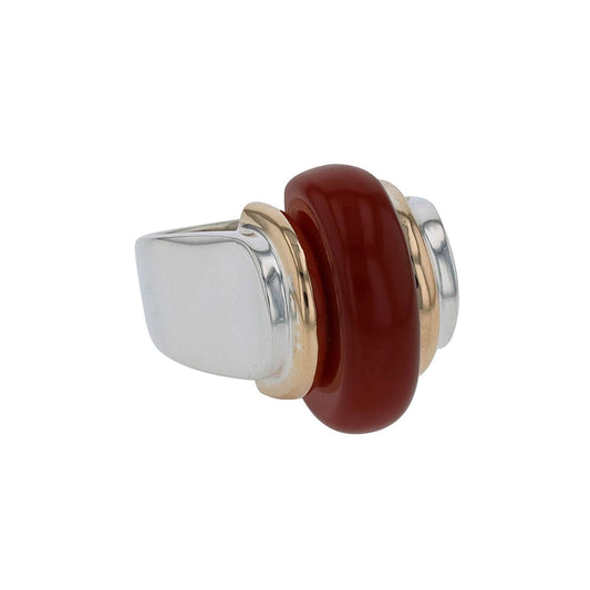 Puiforcat silver, gold and cornaline ring