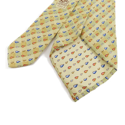 Hermes Silk Tie Belt Yellow Tie Yellow Silk