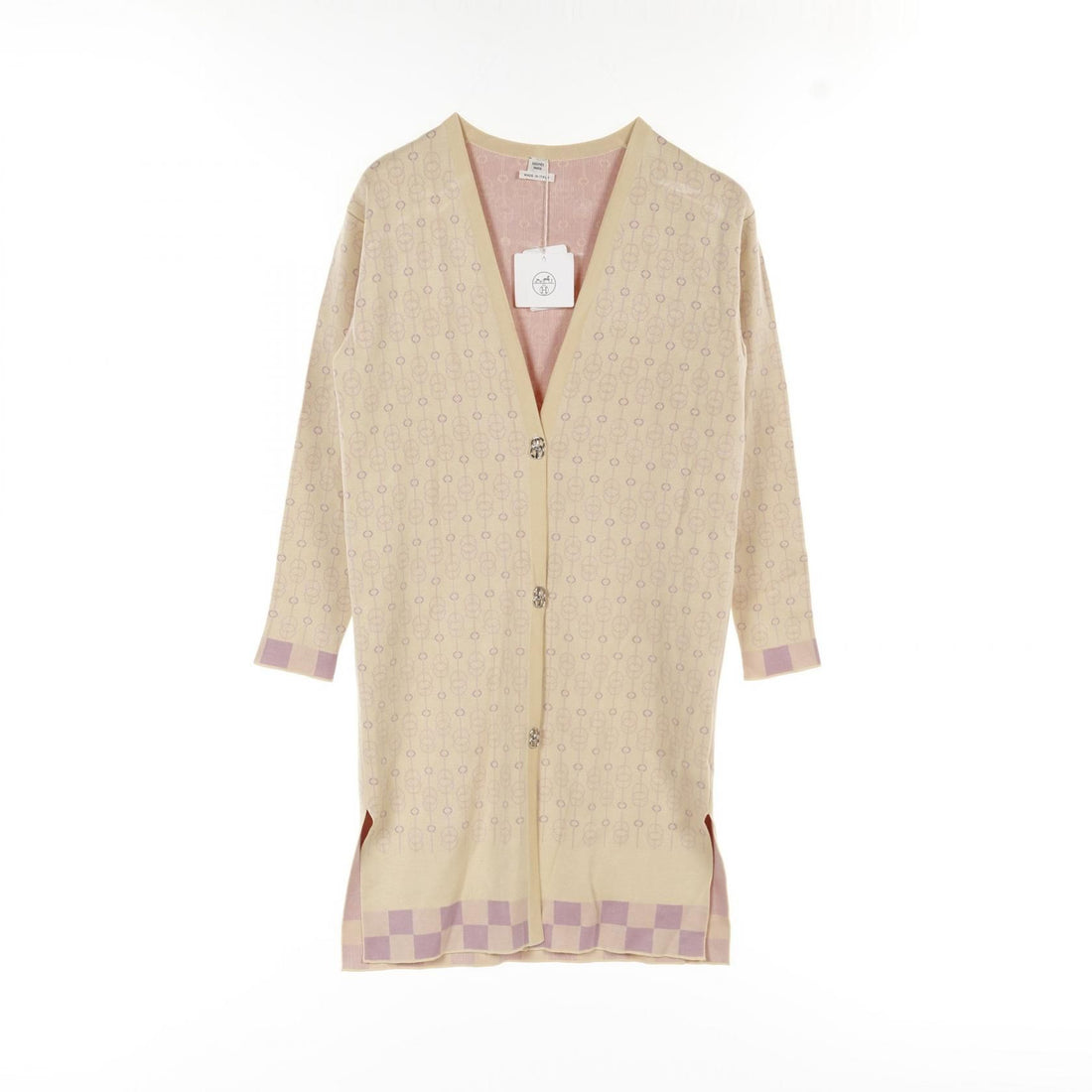 Hermes Culiquetis Cardigan 2e 2103d 4 Silk Nylon Yellow Purple 