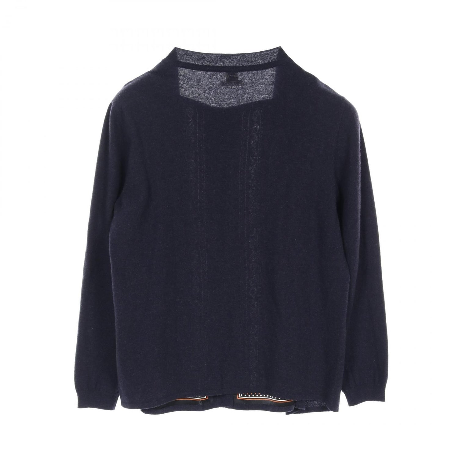 Hermes Les Cles Bandana Cardigan Jacket 67-7762 Silk Wool Navy 